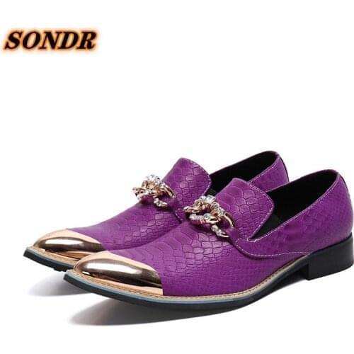 Men Round Toe Shoes Fashion Mens Casual Python Skin Crystal Shoes Handmade Loafers Comfortable Men Dress Shoes Zapatilla Hombre