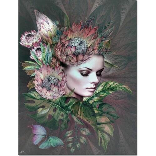 Full square round Drill 5d Flower fairy woman Diamond Embroidery DIY Diamond Painting Cross Stitch kit mosaic room decor N1161