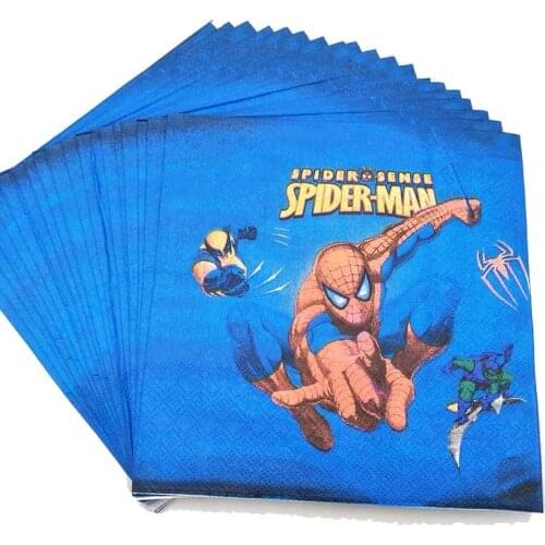 20pcs/set Spiderman Disposable Paper Napkin For Wedding Baby Birthday Party Home Decoration Supplies Happy birthday Decoration