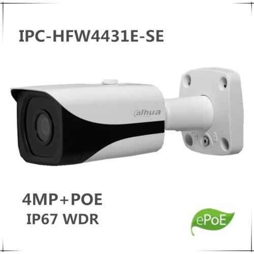 Original English IPC-HFW4431E-SE 4MP POE IR Mini Bullet Network Camera IP67 WDR with SD card slot replace IPC-HFW4431E-S