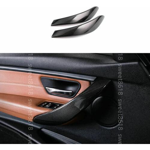 Fit For BMW 4 Series F32 F33 2014-up 100% Carbon Fiber Inner Door Handle Cover Trim 2pcs