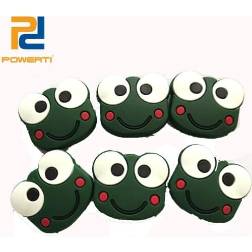 POWERTI 10pcs/lot Cute frog Tennis Racket Dampener Cartoon Cute Silicone Tennis Vibration Dampener