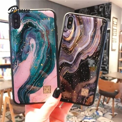 Luxury MARBLE Platinum Epoxy TPU phone case for iphone 11 pro max 6 6s 7 8 plus Glitter cover for iphone X XS MAX XR XS FUNDA