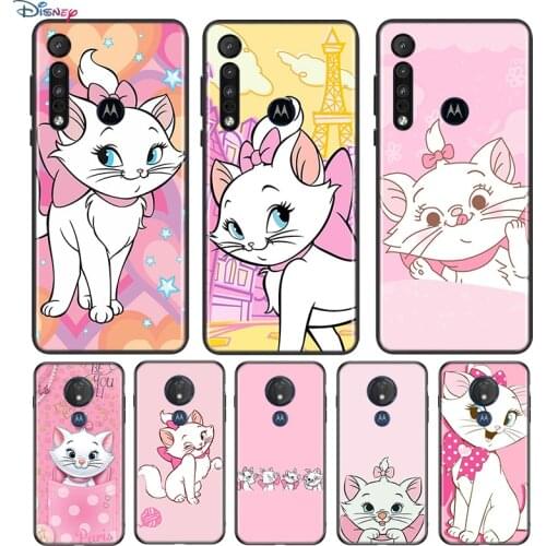 Cartoon Pink Marie Cat For Motorola G9 G8 G Stylus Power One Fusion Hyper Edge E7 E6 5G Plus Play Lite Soft Phone Case