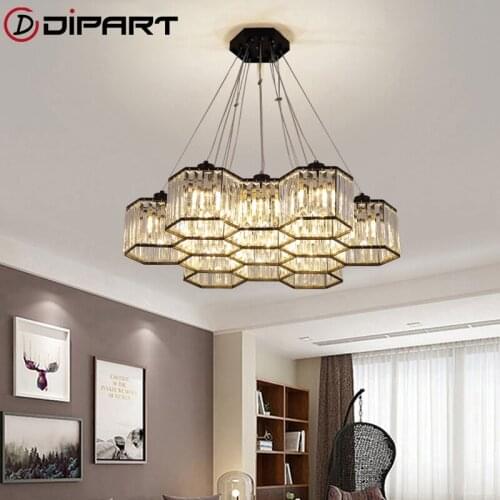 Moderno led pingente luzes para sala de estar loft quarto cristal sombra lâmpada do teto luz da sala jantar lampara colgante