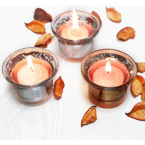 Mercury Glass Votive Candle Holders 4.0 cm (Set of 6) - Mercury Glass Votive Candle Holders for Weddings and Home Décor