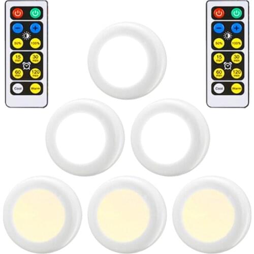 Led Cabinet Light White+Warm light Color Remote Control Wireless Dimmable LED Night Lamps Battery Light for Closet Kitchen Stair