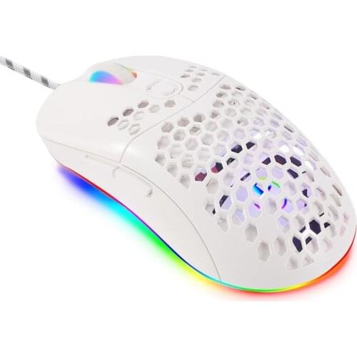 USB Wired Lightweight Gaming Mouse 5 RGB Backlit Mouse with 7 Buttons 7200DPI Honeycomb Shell Mouse for PC Laptop