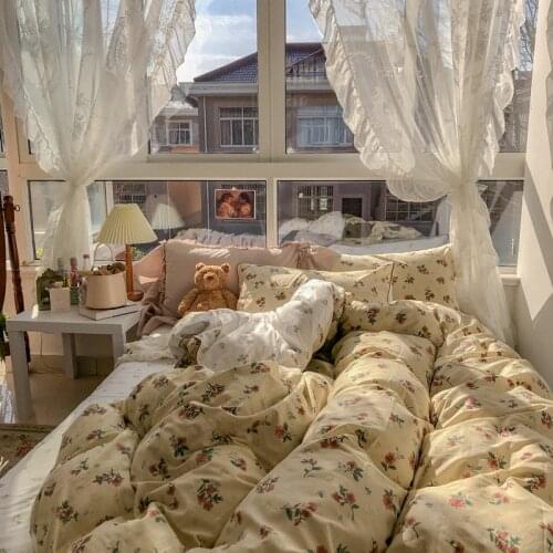 Wind Vintage Floral Mid-Ancient Cotton Four-Piece Cotton Quilt Cover Bed Sheet Bed