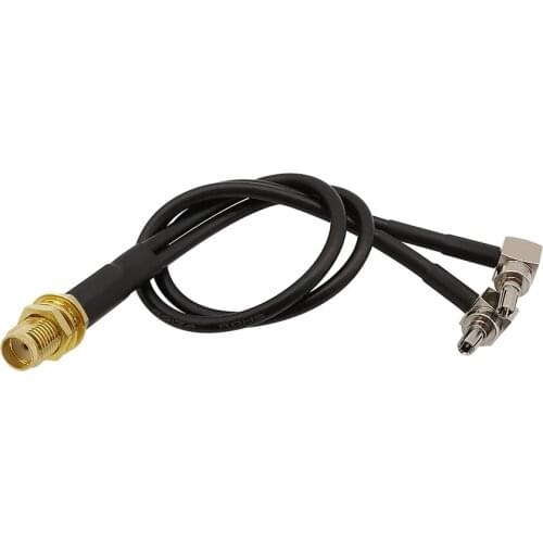 1Pcs SMA Female to Dual CRC9 Male Right Angle Y Type Splitter Combiner Connector RG174 Pigtail Cable for 3G/4G Antenna