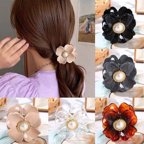 Pearl Hair Claws For Women Flower Hair Clips Hairpins Girls Ponytail Holder Barrettes Fashion Hair Accessories