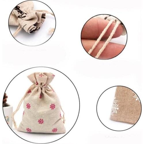 1pcs * Gift BagsLinen Cotton Bag 10*14cm Muslin Cosmetics Gifts Jewelry Packaging Bags Cute Drawstring Gift Bag