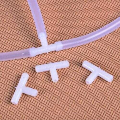 10pcs Tee-Connectors Aquarium Air Pump Fitting Practical and Durable for 4mm Hose Straight Cross Water Pipe Adapter Parts