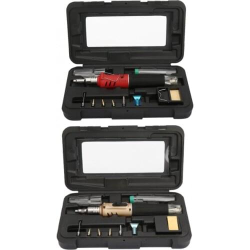 10PCS HS-1115K Multi-function Butane Gas Soldering Iron Cordless Solder Welding Torch Tool Kit