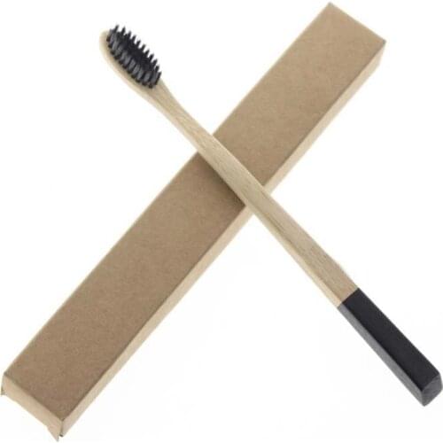 FDA BSCI FSC Certification 10Pcs/Set 18.5cm Flat Handle Super Cheap Adult Natural Bamboo Tooth Brush Toothbrush