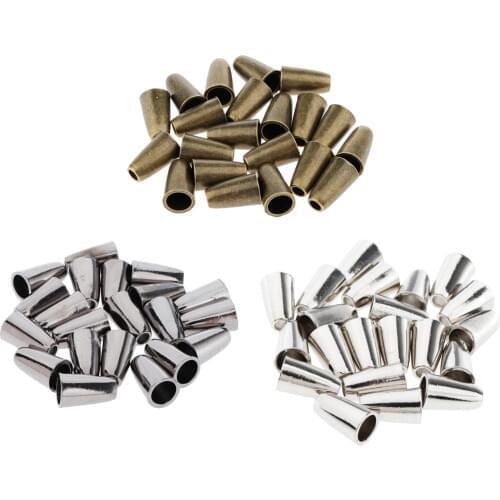 20pcs Metal Conical Bell Stopper Cord Ends Lock Stopper Rope End Sewing Crafts