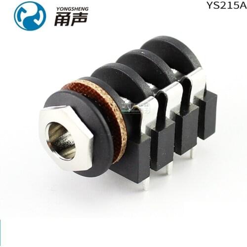 5Pcs Yongsheng YS215A large three-core 6.35mm female socket stereo audio PCB direct welding socket 6.5 TRS HIFI accessories
