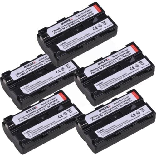 5-Pack NP-F550 NP-F570 NP F550 F570 Battery for Sony NP-F330 NP-F530 NP-F570 NP-F730 CCD SC5 SC65 TR3 TRV82 TRV72