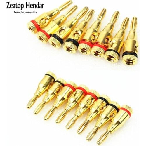 50 pcs 4mm 24k Gold Plated Musical Speaker Cable Wire Pin Banana Plug Connector Home Theater