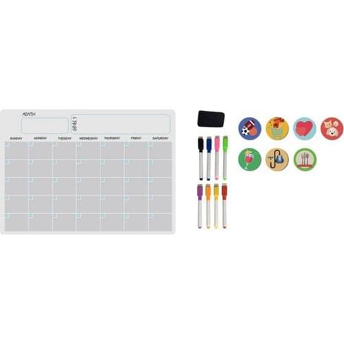 A3 Magnetic Monthly Weekly Planner Calendar Table Dry Erase Fridge Sticker Message Board