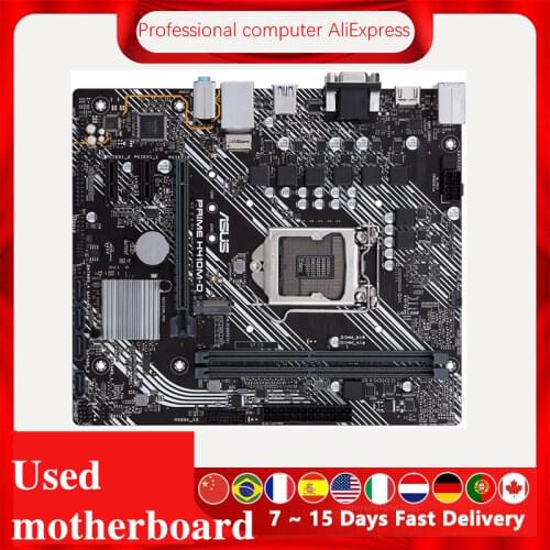 Used motherboard For Asus PRIME H410M-D Original Desktop Intel H410 H410M DDR4 Motherboard LGA 1200 i7/i5/i3 USB3.0 M.2 SATA3