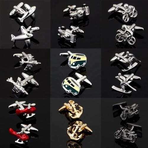 Free shipping, 18 new high-end mens shirt Cufflinks bicycle / motorcycle / aircraft Cufflinks transport series Cufflinks