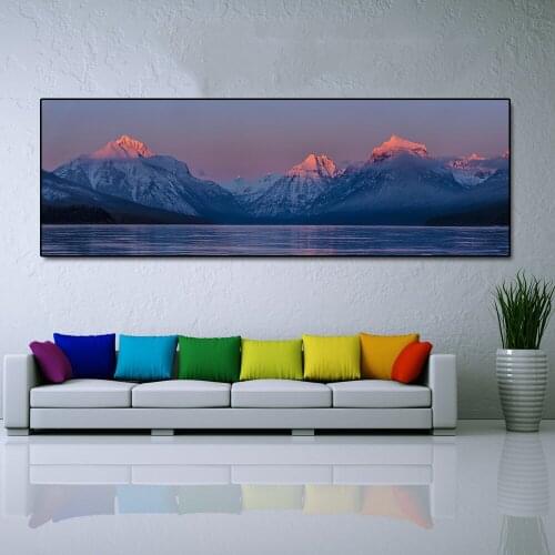 Large Diamond Painting Embroidery Snow Mountain Sunset Clouds Lake Landscape Full Square/Round Drill Cross Stitch