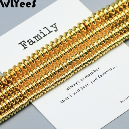 Oval plating Hematite Stone Beads Silvers Rose Gold Flat Round Spacer Loose Bead 4 6 8mm Bracelet Pendant for jewelry Making DIY