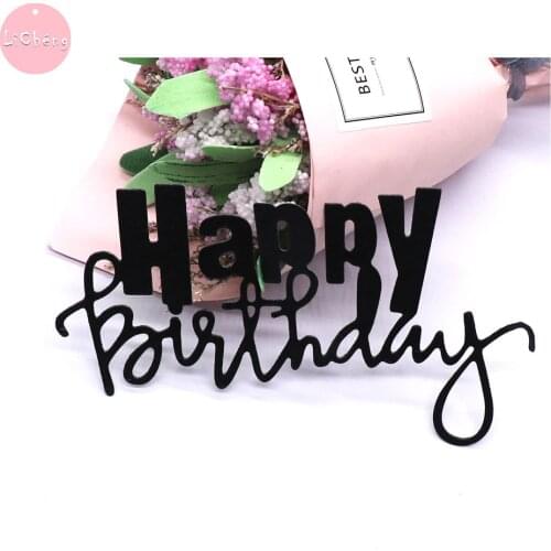 Embossing Mould Happy Birthday Words Dies Scrapbooking Album Cutting Templates For Cards Knives For Cutting Scrap Stencils