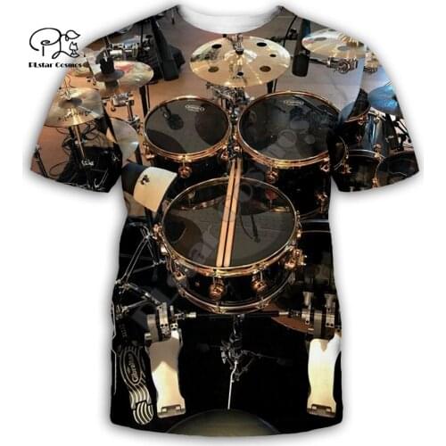 Men women Harajuku Jazz drum kit Print 3D t shirt Summer New Fashion tshirts music sleeveless tees casual short sleeve top 002