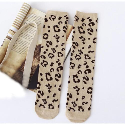 Fashion Leopard Boys Girls Socks Cotton Soft Kids Knee High Socks Winter Leg Warmers Children Long Sock Meia Calcetines