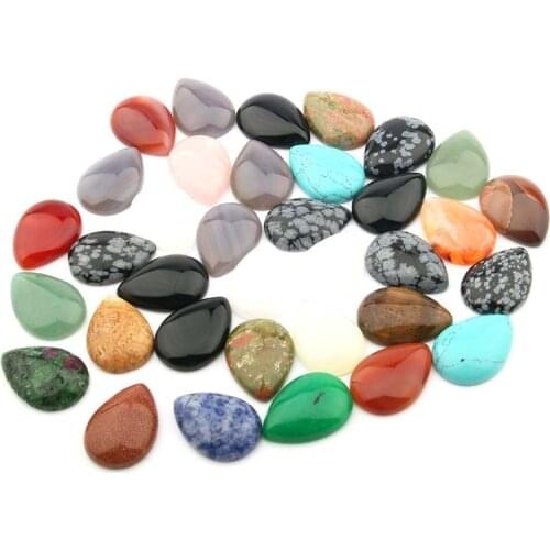 10/PCS Semi-precious stone face-shaped ring face natural stone oval patch ring face bare stone DIY jewelry accessories