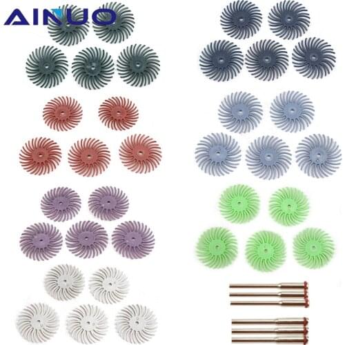 1 inch Radial Bristle Disc Kit Abrasive Brush 1/8" Detail Polishing Wheel for Steel Rotary Tool Accessories 3mm/2.35mm Shank
