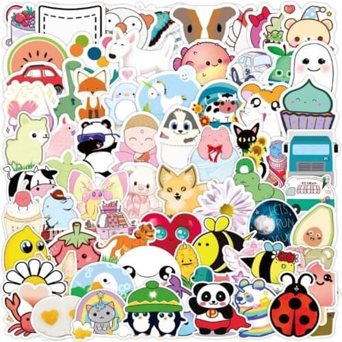 100 PCS Aesthetic Non-infringement Cartoon Graffiti Laptop Luggage Skateboard Guitar Waterproof Stickers Wholesale