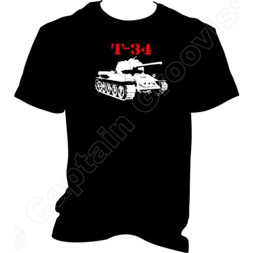 New Fashion Slim 100% Cotton Short Sleeve Printed Fitness T-34 Soviet Russian World War Ii Tank MenS T-Shirtrock T Shirts