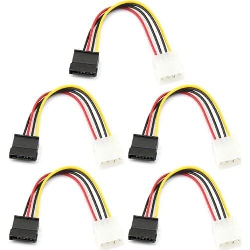 40GD SATA to Molex 5pcs 4 Pin Molex to SATA Power Cable Adapter For Computer Hard Drive