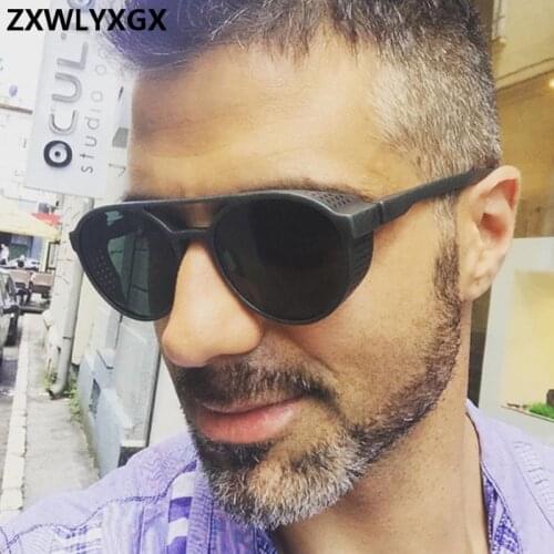 2021 Steampunk Sunglasses Women Men Retro Goggles Round Flip Up Driving Glasses steam punk Vintage Fashion Eyewear Oculos de sol