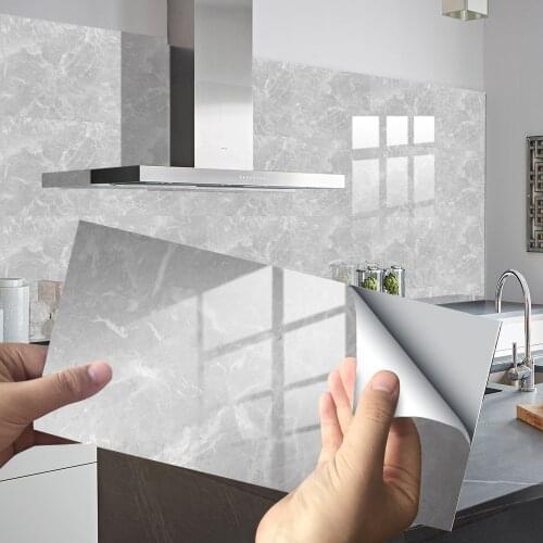 Tile Wall Sticker Marble Ceramic Self Adhesive PVC Waterproof 3D Stickers for Kitchen Bathroom Decor Peel and Stick Mural Panel