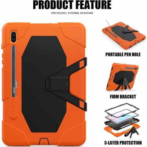 Shockproof Case For Samsung Galaxy Tab S6 10.5 2019 SM-T860 SM-T865 Tablet Hard Military Heavy Duty Silicone Protection Cover