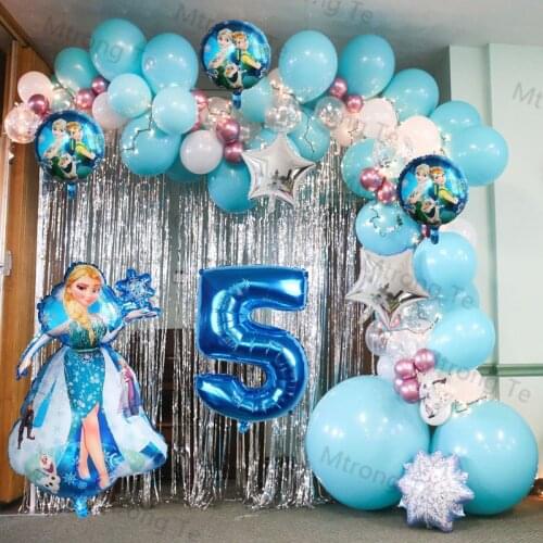 1Set Disney Frozen Balloons Set Olaf Anna Elsa Princess Number Foil Ballon Birthday Baby Shower DIY Globos Supplie Party Decor