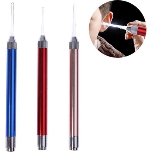 1Pcs Ear Cleaner Ear Wax Removal Tool Flashlight Earpick Ear Cleaning Earwax Remover Ear Curette Light Spoon