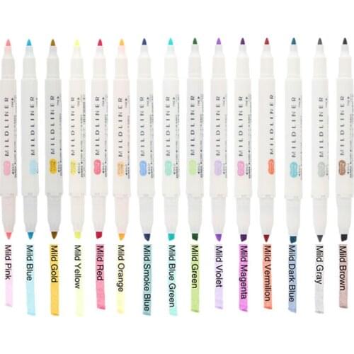 1pcs Japanese stationery zebra Mild liner cute double headed fluorescent pen hook school highlighter pen color Mark pen