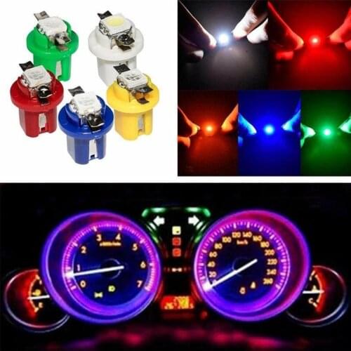 10Pcs T5 B8.5D 509T B8.5 5050 SMD LED Car Gauge Speedo Dash Bulbs Dashboard Instrument Light Interior Lamp Red Blue Green