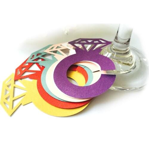 10pcs Wedding Table Decoration Laser Cut Paper Diamond Ring Shape For Wedding Decoration Table Bachelorette Party Decoration