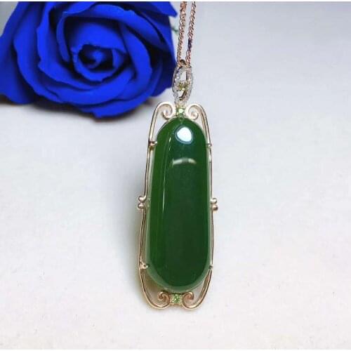 18k gold and Tianbi jade pendanth41
