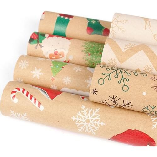 50x70cm 5PCS Cute Pattern Christmas Festival Gift Wrapping Paper DIY Materials