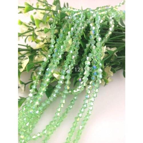 6mm Crystal Beads Wholesale 500Pcs/lot Apple Green AB Bicone Crystal Loose Beads Of Jewelry Making Free Shipping