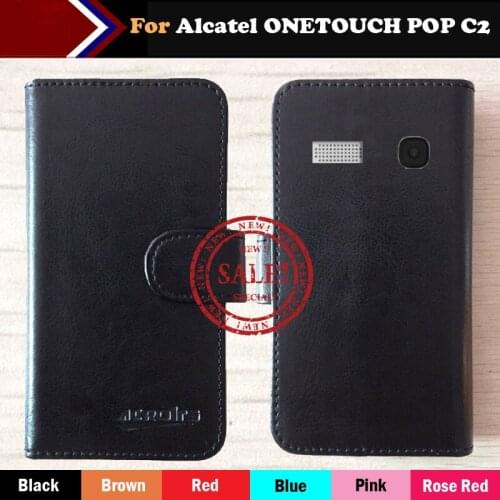 6 Colors Dedicated Customize Flip Leather Anti-slid Smartphone Cover Case For Alcatel ONETOUCH POP C2 4032D 4032X Card Wallet