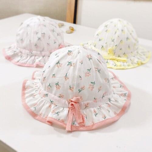 Baby Sun Hat Cute Cartoon Baby Girls Bucket Hat Summer Brim Kids Hat Children Beach Caps