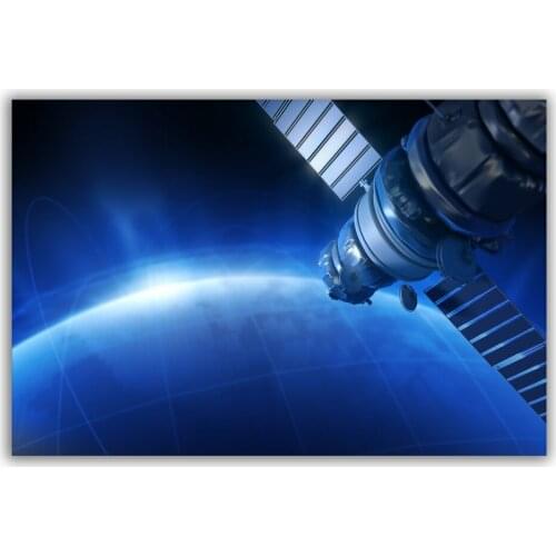 HT072 Spectacular Universe Earth And Moon Space Station Astronaut Silk Fabric Poster Art Decor Indoor Painting Gift